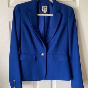 Anne Klein Bright Blue Blazer Size 2